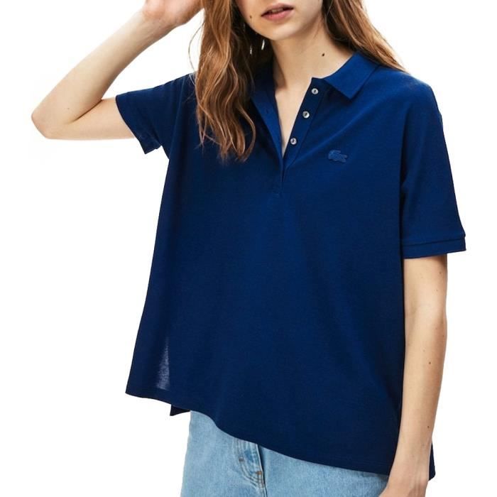 Polo Bleu Femme Lacoste PF01 Bleu Cdiscount Pr t Porter
