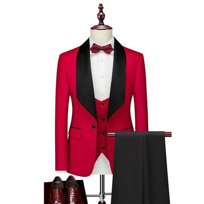Costume Homme uni de marque Luxe VeTements Masculin Rouge Cdiscount Pret a Porter