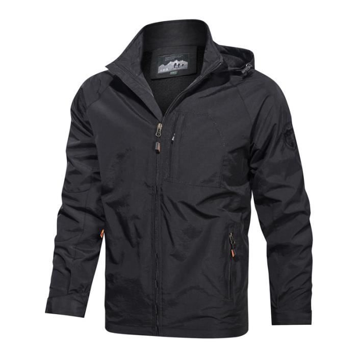 Veste coupe vent decontractee de marque Luxe pour homme MOBIGARLAN Noir