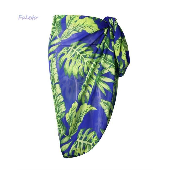 Sarong De Plage Liz Claiborne - Taille 16, Beige & Vert Tropical, Occasion Très Bon état