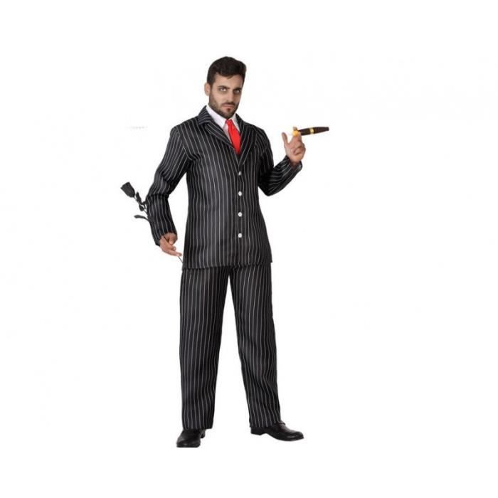 Déguisements - Déguisement gangster fantôme - Adulte - XS/S - Noir