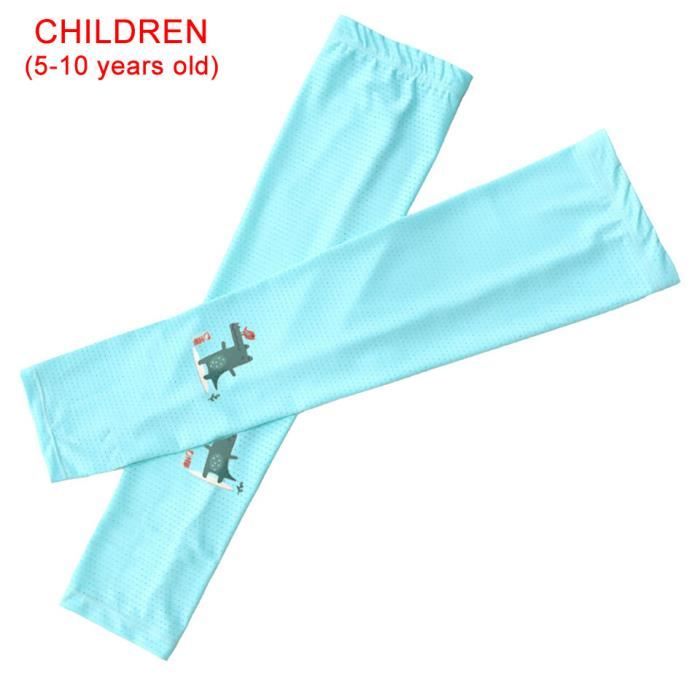 Teogneot Manchons Bras Anti UV UPF50 Enfants - Protection Solaire Cyclisme Plein Air Garçons Filles