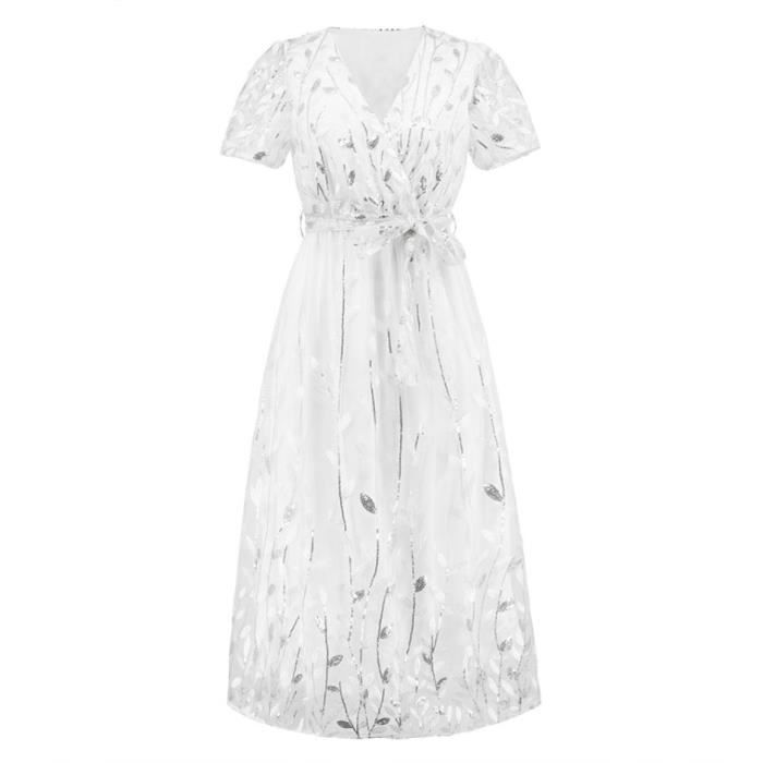 Robe brodé BILI crème (79444)