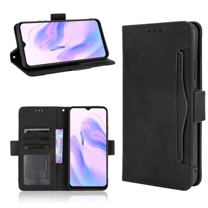Étui Portefeuille Pour Blackview Shark 6 - Cuir Synthétique, Rabat Magnétique, Support Et Emplacements Cartes, Marron