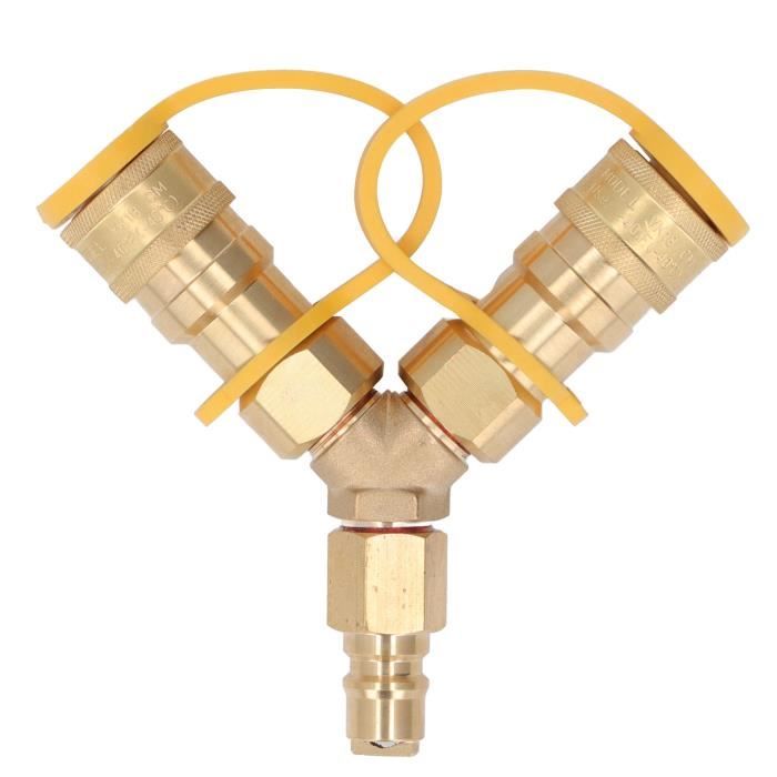 Adaptateur De Tuyau De Gaz En Y Pour Barbecue - Entrée/sortie 5/8"-18UNF - En Caoutchouc Résistant - Pour Cuisinière Ou Barbecue Extérieur