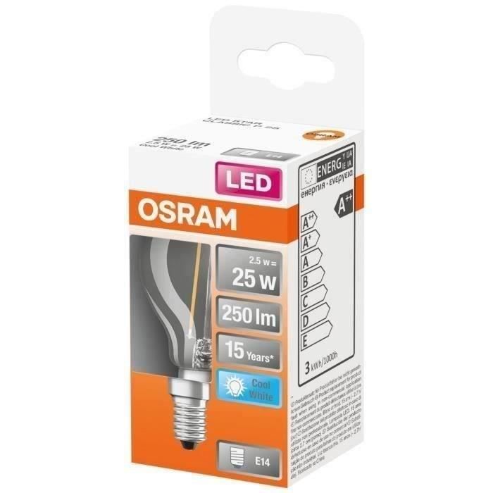 OSRAM - LED sphérique clair filament 2.5W E14 250lm 4000K froid
