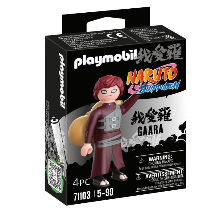 playmobil - naruto shippuden - figurine gaara avec accessoires - 8 pièces