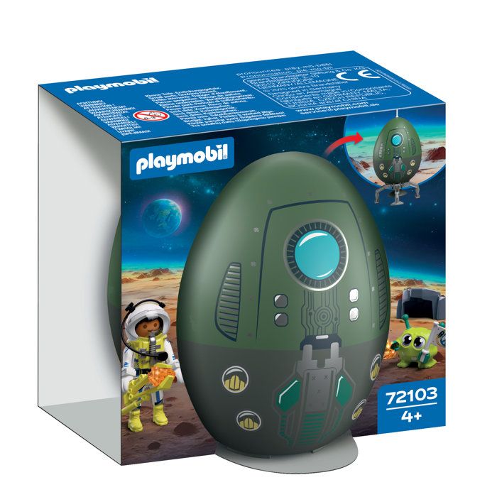 PLAYMOBIL 72103 Œuf 2en1 Mission Espace Lespace 39 pièces Cadeau à Pâques dès 4 ans