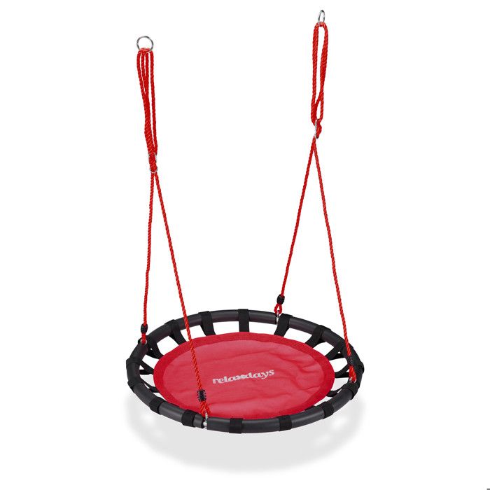 Relaxdays Relaxdays Balançoire nid d'oiseau rond 80 cm à suspendre panier enfant adulte 