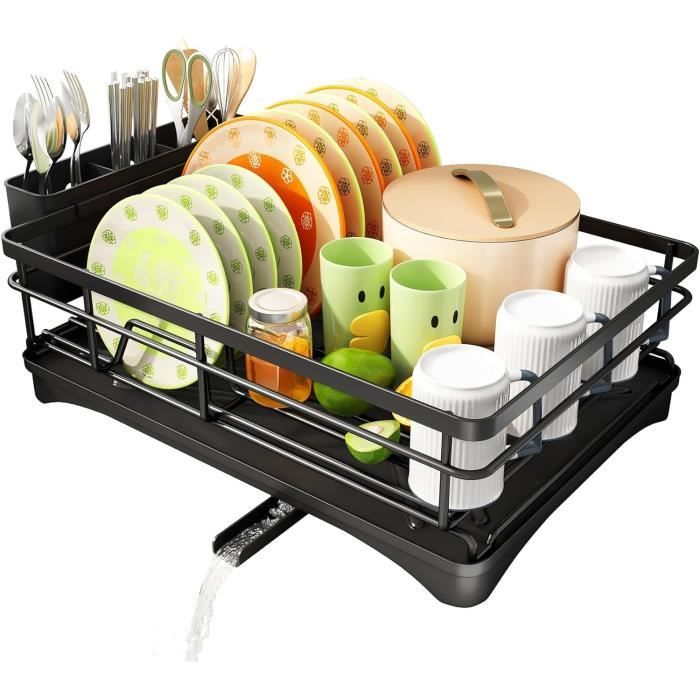 Lot De 2 Supports à Couverts Muraux Avec Bac D'égouttement - ABS, 12,5x8,5x6,6 Cm, Noir - 11