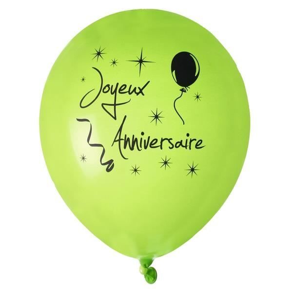 Ballon Joyeux Anniversaire Vert En Latex X8 Ref 4841 Cdiscount Maison