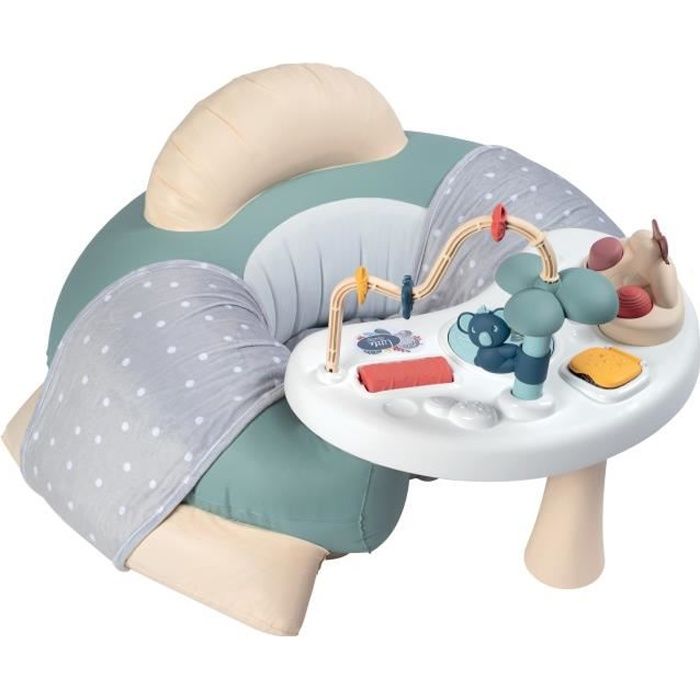Cosy Seat - Little Smoby - Siège Bébé Vert - Gonflable - Housse Tissu - Tablette dÉveil - Fauteuil Bébé - Dès 6 Mois