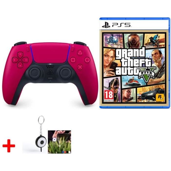 Manette sans Fil PS5 DualSense Rouge Officiel + GTA V