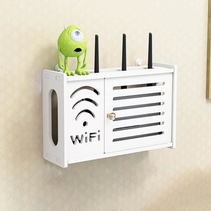 Boîte De Rangement Murale Pour Routeur WiFi - Support Salon, Bureau, Cache Câbles - 7