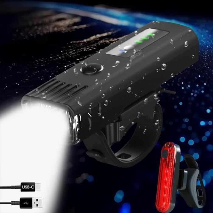 Feu Arrière Vélo Solaire Rechargeable - Lampe LED + Réflecteur Rouge