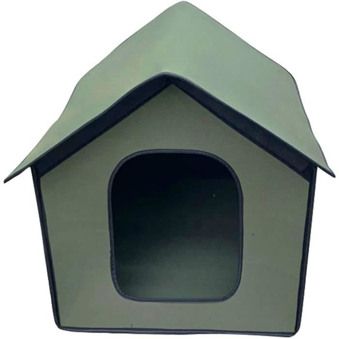 GOPLUS Maison Pour Chats à 2 Étages, Maison Pour Chats En Bois Avec Toit En Asphalte Portes Devasion Plateforme A 2 Niveaux Rideaux Pvc Niche Pour Chat Interieur Et Exterieur 86265841