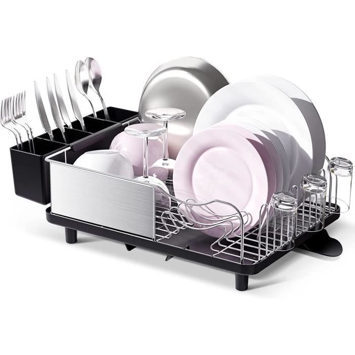 Égouttoir à Couverts En Acier Inoxydable – Noir, 10x7,5x10,5 Cm – Drainage Aéré, Antidérapant, Lavable Au Lave-vaisselle