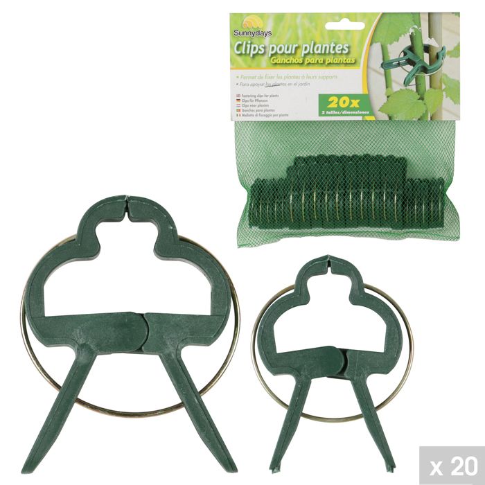 Oniissy Lot de 20 clips de fixation pour serre, 19/20/25 mm, clips de fixation pour tuyaux, cache-rangées, tunnels en maille pour serre de jardin