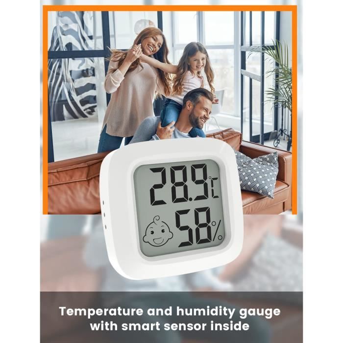 Thermomètre Intérieur Hygromètre Digital, Moniteur De Humidité De