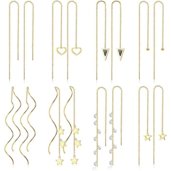 8 paires de boucles d'oreilles pendantes boucles d'oreilles en alliage