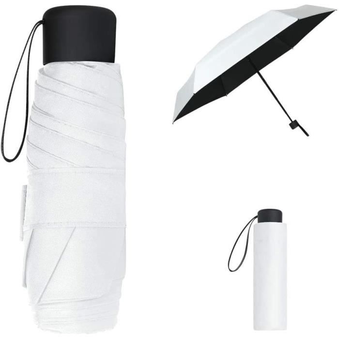 Mini Parapluie Pliable Avec Housse Rigide Parapluie Petit Parapluie De Soleil Et De Pluie
