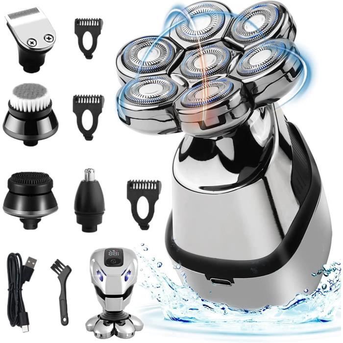 Rasoir électrique GENERIQUE Rasoir électrique à tête chauve rechargeable 5 en 1 4d pour hommes à 5 têtes flottantes