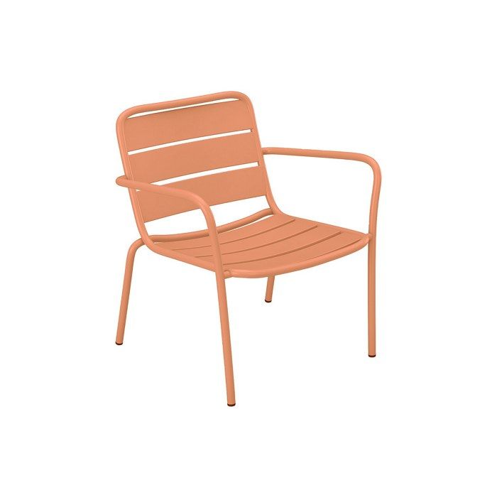 Fauteuil bas de jardin empilable en métal - Orange clair - MIRMANDE de MYLIA