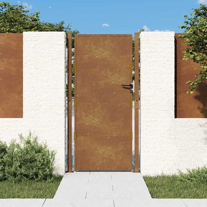 vidaXL Portail de Jardin Portillon de Patio avec Serrure Barrière de Sécurité Porte d'Extérieure Terrasse 105x180 cm 153206