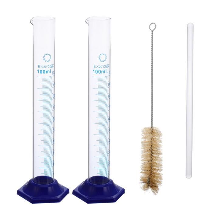 3 Cylindres Gradués Verre Borosilicate 100ml Avec Pipettes - Matériel Laboratoire Chimie | Précision 1ml