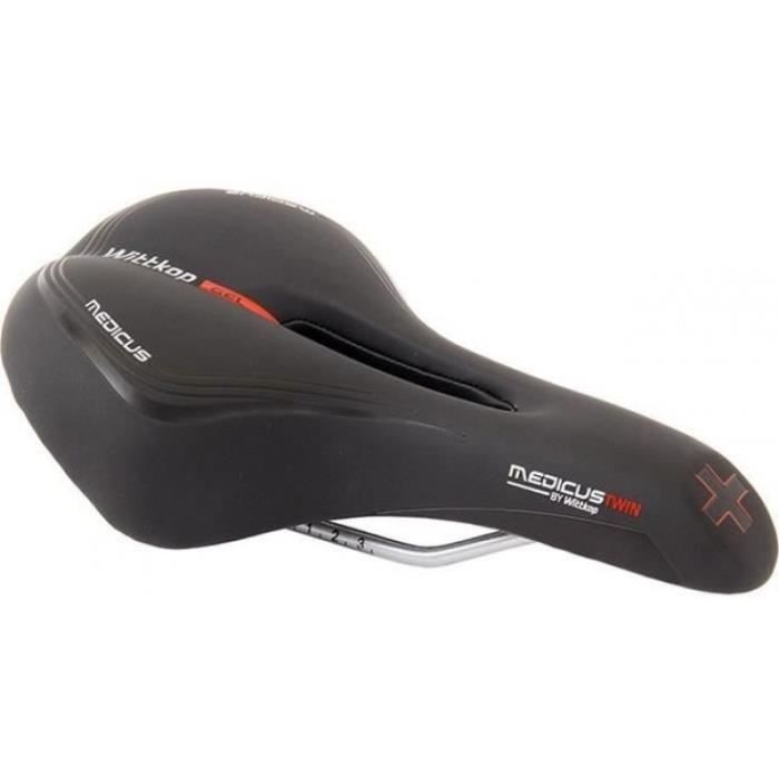 Selle de vélo WITTKOP Medicus 1.0 Twin - Noir - 17 x 28 cm - Mixte - Adulte - Acier
