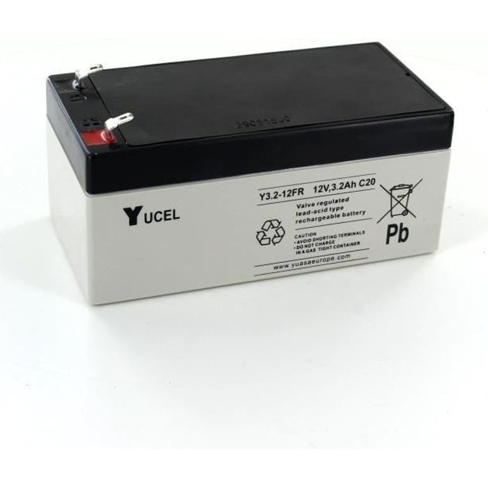 Batterie Plomb Yuasa Yucel 12V 3.2Ah Y3.2-12FR
