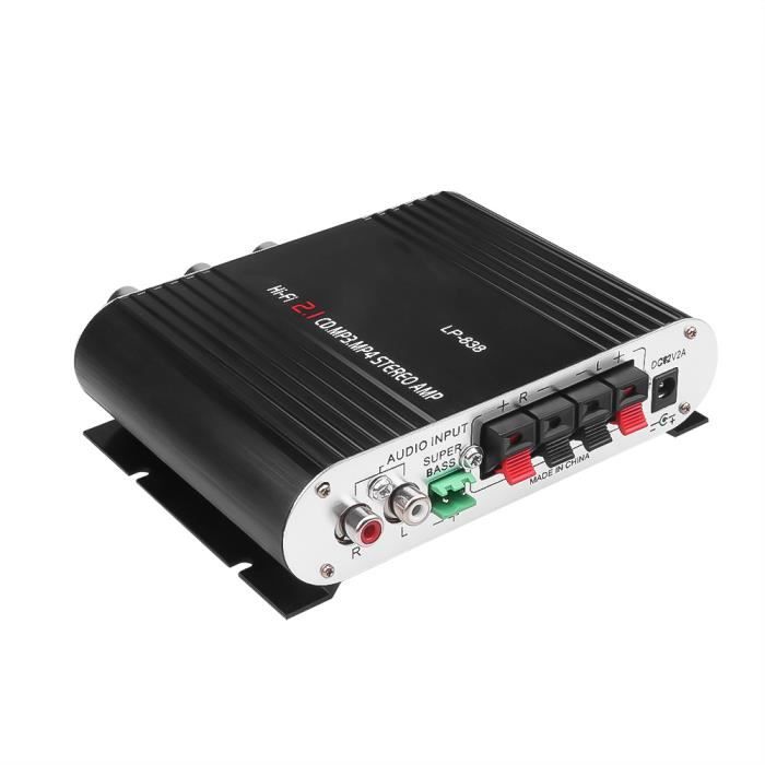 Amplificateur Stéréo Voiture 5800W - 12V - Alliage Aluminium - Haut-parleur Subwoofer - Pour Son Puissant Et Clair