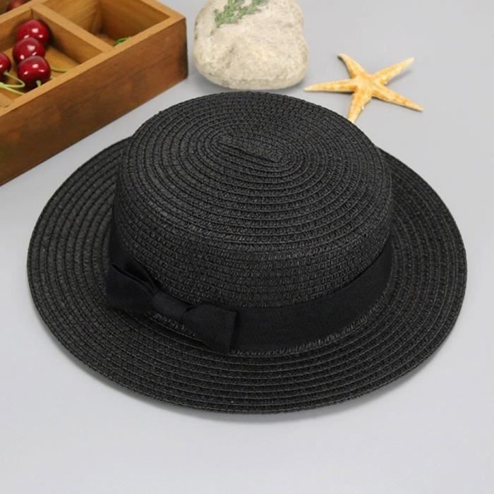 Chapeaux De Paille à Grand Bord Pliables Visières De Soleil Pour Femmes, Chapeau De Plage Avec Nœud Été