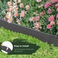 WOLTU Bordure de pelouse Flexible en Plastique, Bordure de Jardin avec Bord supérieur Rond, Pliable et découpable, 6m, Gris foncé-1