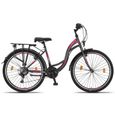 Licorne Bike Stella Premium City Bike 24,26 et 28 pouces – Vélo hollandais, Garçon [26, Anthracite]-1
