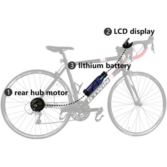 Nouveau kit de Conversion de vélo électrique avec Batterie, 26-27,5-700C,  36V 350W Kit de Conversion de Moteur de vélo de Roue[168] - Cdiscount Sport