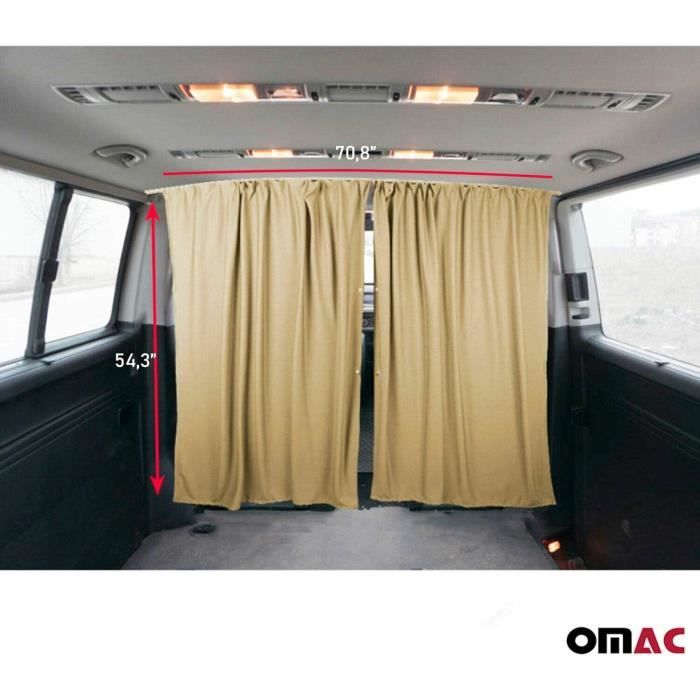 Rideaux De Séparation Pour Voiture 160x180cm - Protection Intimité Et Soleil | OMAC