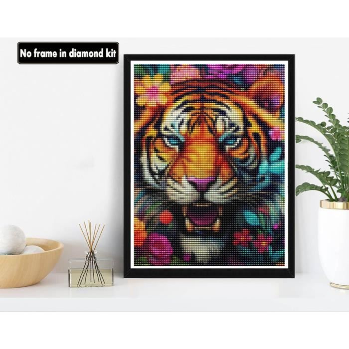 Yeerum Kit Peinture Diamant 5D Tigre Complet - Broderie Diamant Animal 30x40cm Avec Accessoires, Loisir Créatif Brillant