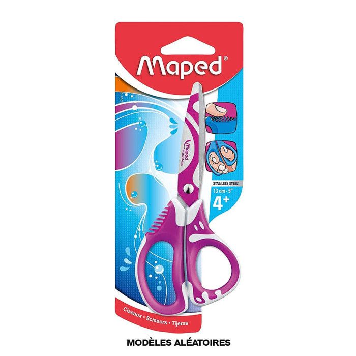 Ciseaux Asymétriques Maped Zenoa Fit 21cm - Ciseaux Ergonomiques Adulte Avec Anneaux Souples Anti-Douleur