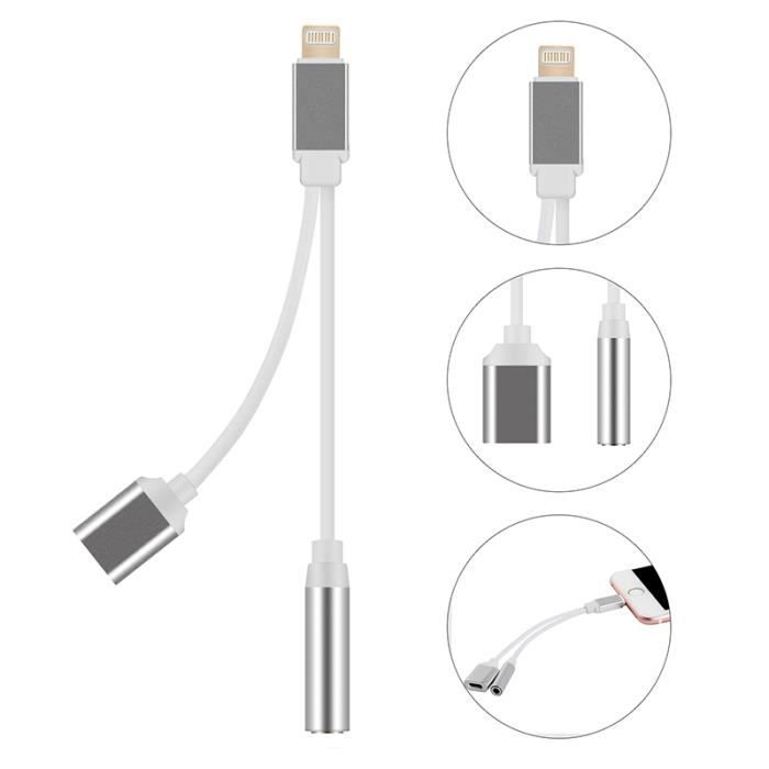 chargeur 2en1 USB-C vers 60W USB-C & adaptateur pour casque 3,5mm