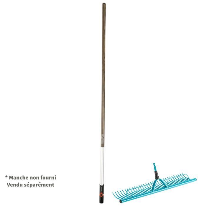 Râteau à Chaume OLLIDOT - 21 Dents Acier - Longueur 134 Cm - Pour Pelouse, élimination Mousse Et Herbe Morte