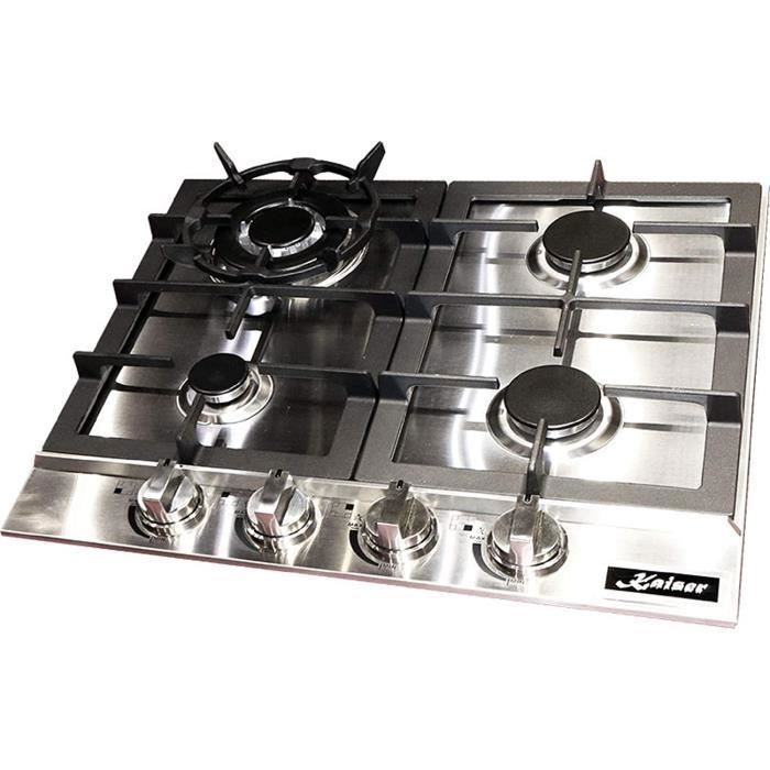 Piano Cottura A Gas Kaiser KG 9357 Da 90 Cm, Acciaio Inox, 5 Fuochi Con Wok 3.8 KW, Accensione Automatica, Sicurezza Fiamma