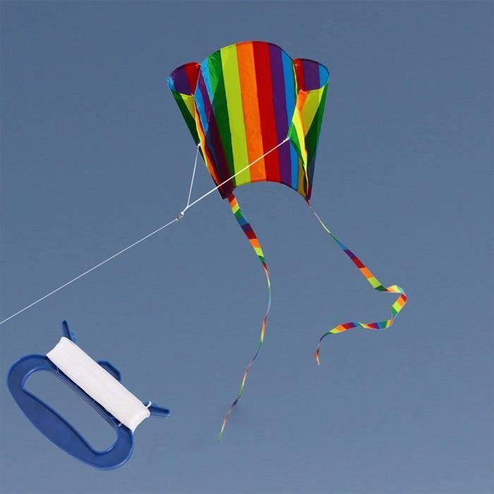 Cerf-volant De Poche Enfant – Dragon Arc-en-ciel 75 Cm – Queue 1,5 M – Léger 120 G – Dès 3 Ans