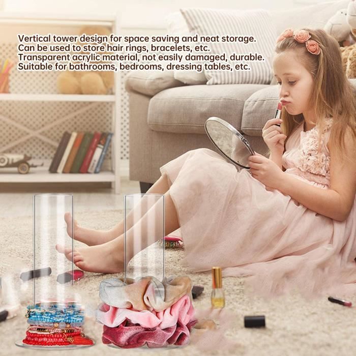 Organisateur Coiffure Fille Support Chouchous 3 Niveaux Acrylique - Organisateur Élastiques Cheveux Rangement Barrettes
