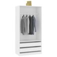 Moderne Penderie Dressing Armoire de garde-robe Blanc 100x50x200 cm Aggloméré#9514-2