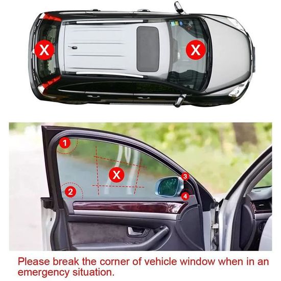 Porte-clés Brise-Vitre Et Coupe-Ceinture 2 En 1 - Marteau De Secours Pour Voiture - Alliage Bleu