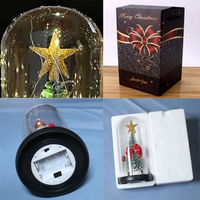 Lot De 5 Sapins De Noël Lumineux En Verre Argenté - Déco LED Intérieur/Extérieur | Hauteurs 9 à 36 Cm | Ambiance Fête - 6