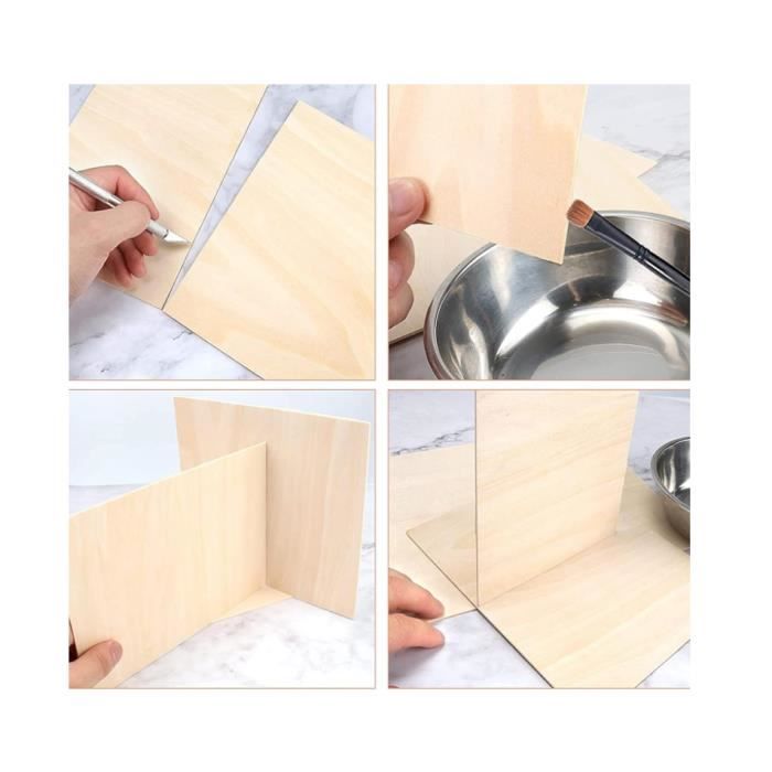 SENENQU Lot De 24 Feuilles Contreplaqué Bois Tilleul 300x200x2.3mm - Idéal Bricolage, Modélisme Et Artisanat