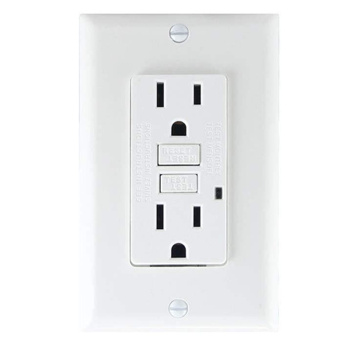 Plaque De Prise Murale RiteAV - Duplex 15A, Bande Blanche, Pour Installation électrique