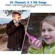 ACELIFE Talkie Walkie Rechargeable Enfants 3 Pièces 8 Canaux Radio à 2 Voies Écran LCD Lampe Torche 3KM de Long Distance Interphone-3